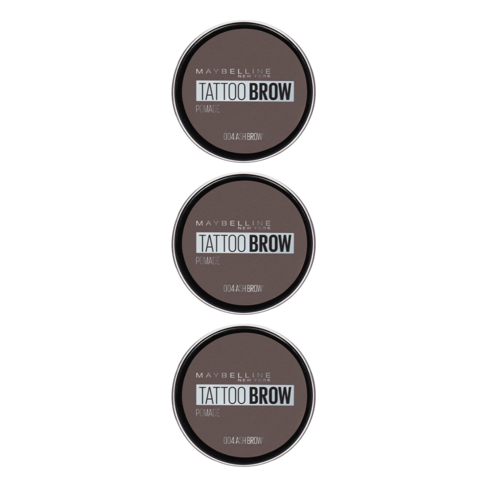 3 x Maybelline Tattoo Brow Waterproof Pomade - 04 Ash Brown