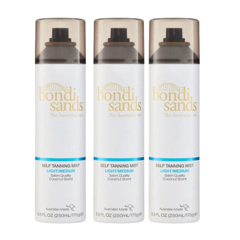3 x Bondi Sands Self Tanning Mist Salon Quality - Light Medium 250ml