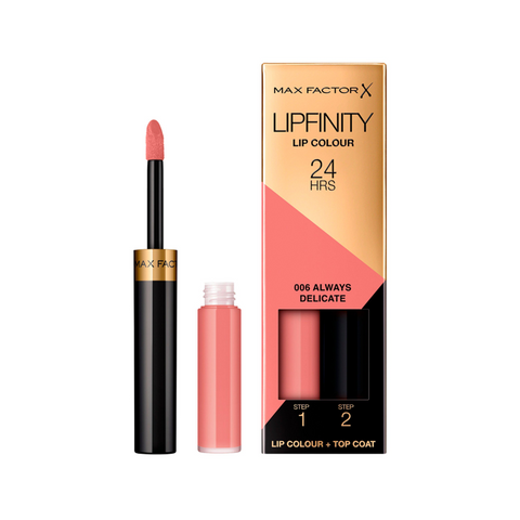 Max Factor Lipfinity Lipstick Two Step New In Box - 006 Always Delicate