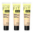 3 x Maybelline Fit Me Tinted Moisturiser With Aloe 30ml - 103