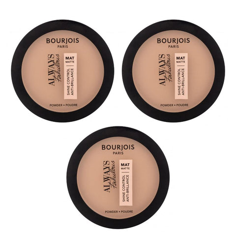 3 x Bourjois Always Fabulous Shine Control Matte Powder 10g - 410 Golden Beige