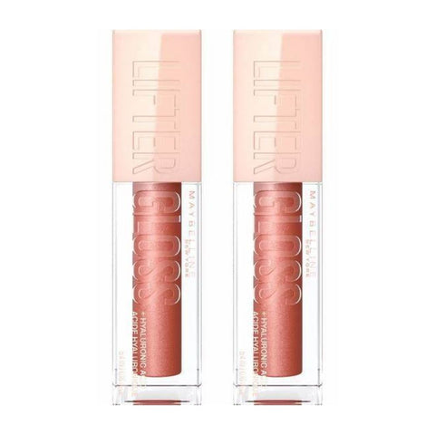 2 x Maybelline New York Lifter Plumping Hydrating Lip Gloss + Hyaluronic Acid - 009 Topaz 5.4ml