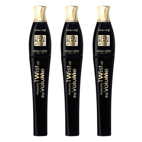 3 x Bourjois Paris Twist Up The Volume Mascara - 01 Ultra Black