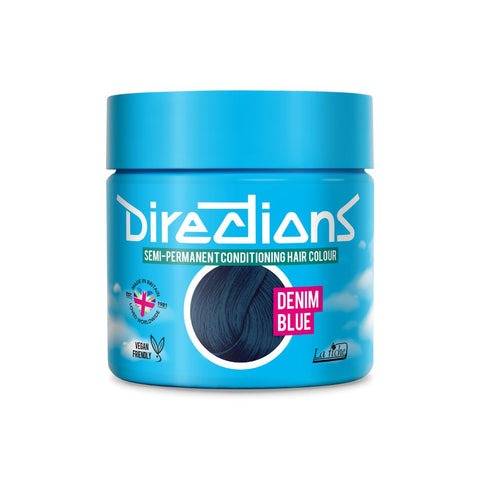 2 x La Riche Directions Semi-Permanent Hair Color 100ml Tubs - Denim Blue