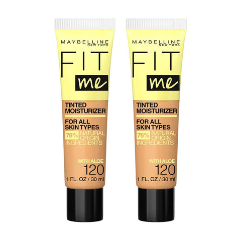 2 x Maybelline Fit Me Tinted Moisturiser With Aloe 30ml - 120