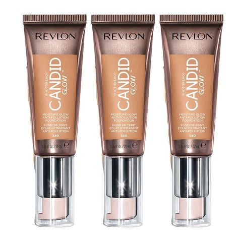 3 x Revlon Photoready Candid Moisture Glow Foundation - 340 True Beige 22ml
