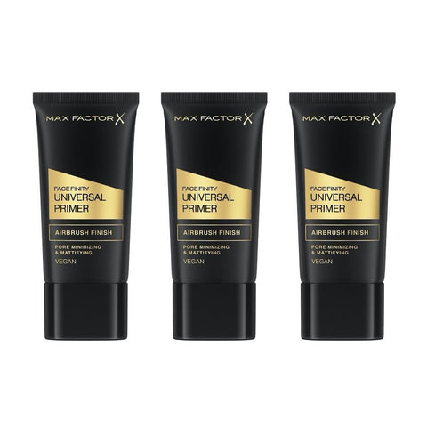 3 x Max Factor Facefinity Universal Primer Airbrush Finish Pore Mattifying 30ml