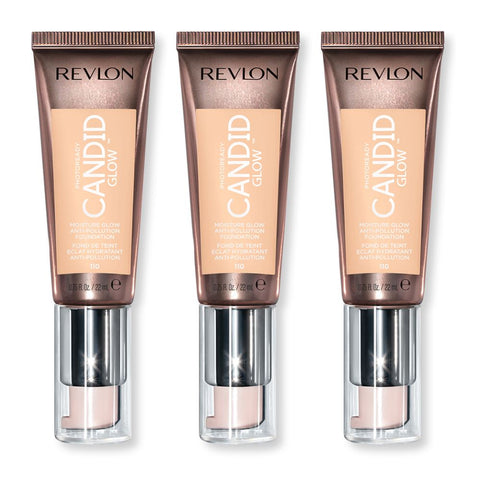 3 x Revlon Photoready Candid Moisture Glow Foundation - 110 Porcelain
