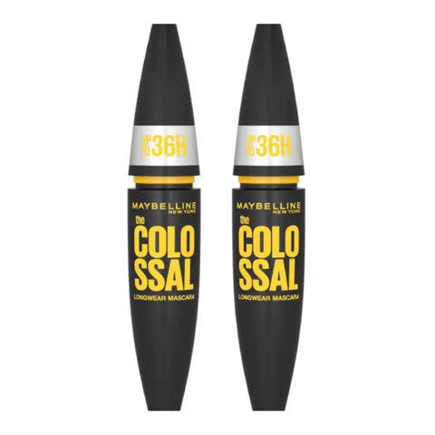 2 x Maybelline The Colossal Longwear Mascara 36HR 10.7ml - 01 Black