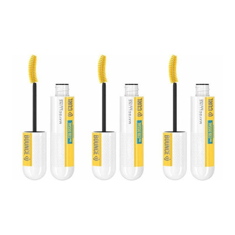 3 x Maybelline Colossal Curl Bounce Mascara Waterproof 10ml - 01 Very Black