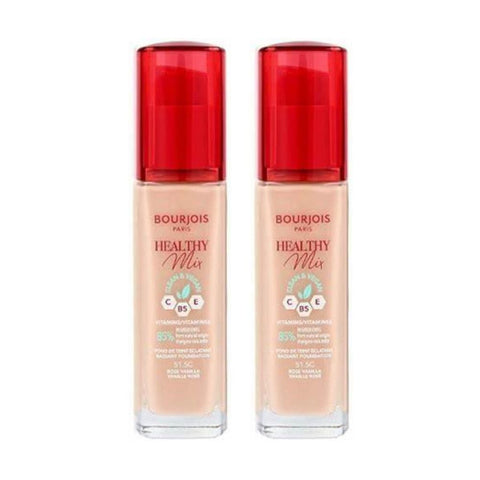 2 x Bourjois Healthy Mix Clean and Vegan Foundation 30ml - 51.5C Rose Vanilla