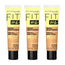3 x Maybelline Fit Me Tinted Moisturiser With Aloe 30ml - 120