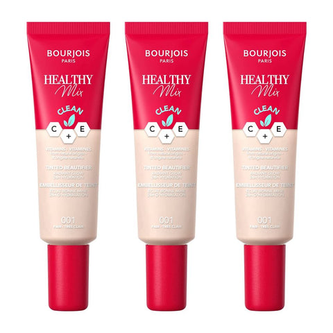 3 x Bourjois Paris Healthy Mix Tinted Beautifier 30ml - 001 Fair