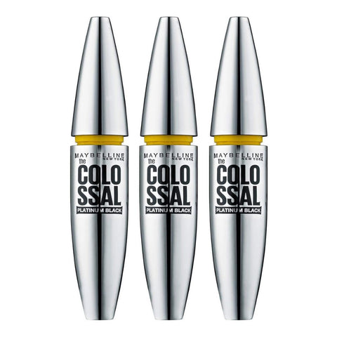3 x Maybelline The Colossal Platinum Black Mascara - 03 Platinum Black