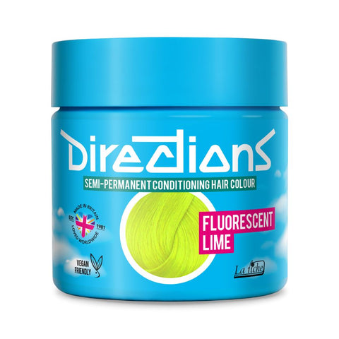 2 x La Riche Directions Semi-Permanent Hair Color 100ml Tubs - Fluorescent Lime