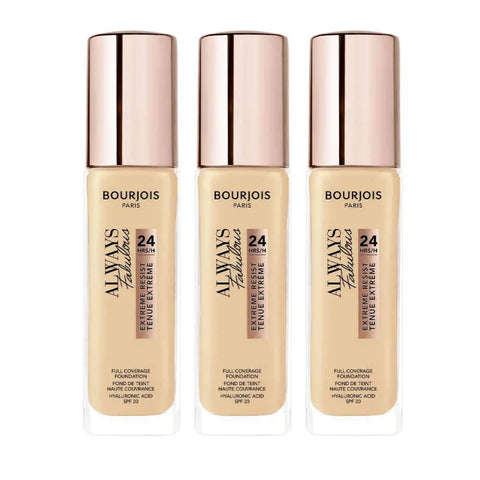 3 x Bourjois Always Fabulous 24hr Extreme Resist Foundation - 110 Light Vanilla