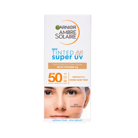 2 x Garnier Ambre Solaire Tinted BB Super UV SPF 50 50ml - Medium Tone