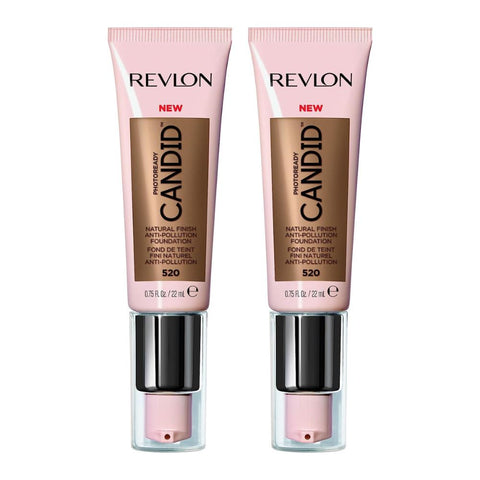 2 x Revlon Photoready Candid Natural Finish Foundation 22ml - 520 Cocoa