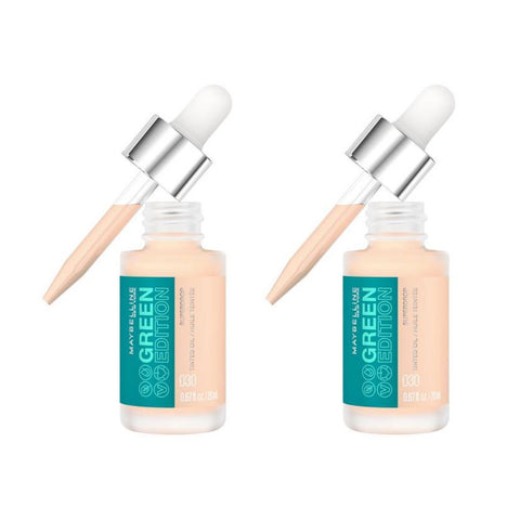 2 x Maybelline New York Green Edition Superdrop Tinted Oil Foundation 20ml - Shade 30