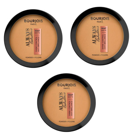 3 x Bourjois Always Fabulous Shine Control Matte Powder 10g - 215 Golden Vanilla