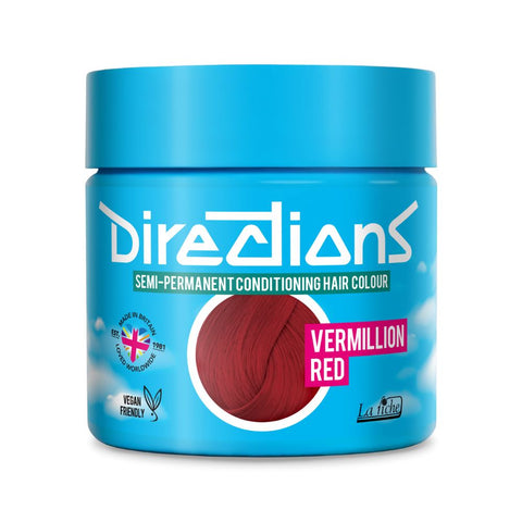 2 x La Riche Directions Semi-Permanent Hair Color 100ml Tubs - Vermillion Red
