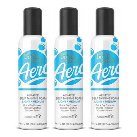 3 x Bondi Sands Aero Aerated Self Tanning Foam - Light/Medium 225ml