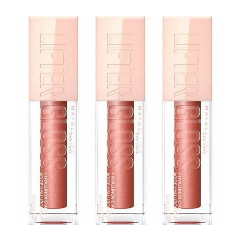3 x Maybelline New York Lifter Plumping Hydrating Lip Gloss + Hyaluronic Acid - 009 Topaz 5.4ml