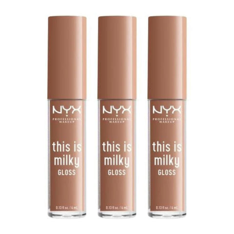 3 x NYX This Is Milky Lip Gloss 4ml - Cookies and Milk