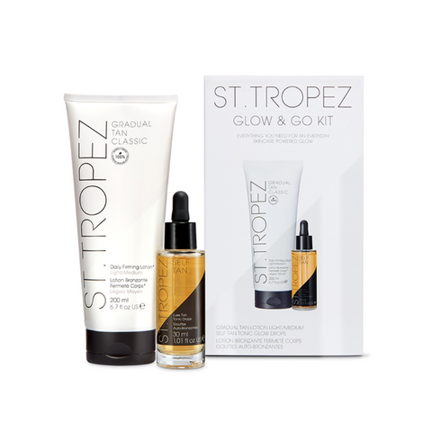 2 x ST Tropez Glow & Go Kit - Includes Gradual Tan & Self Tan Tonic Glow Drops