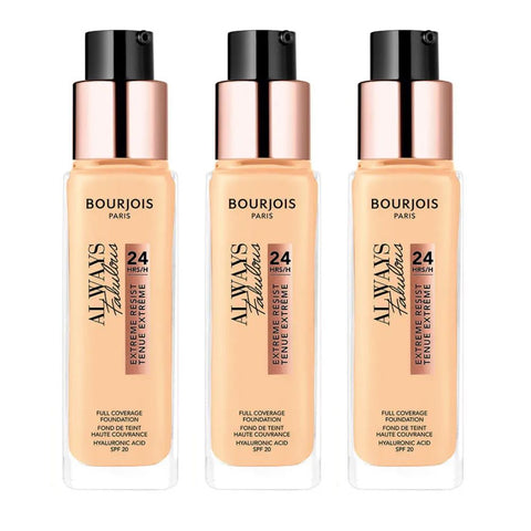 3 x Bourjois Always Fabulous 24hr Extreme Resist Foundation - 120 Light Ivory