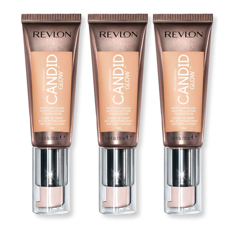 3 x Revlon Photoready Candid Moisture Glow Foundation - 130 Ivory