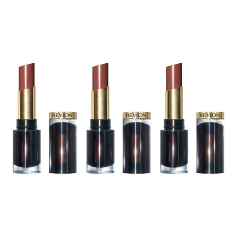 3 x Revlon Super Lustrous Glass Shine Lipstick 3.1g - 008 Rum Raisin