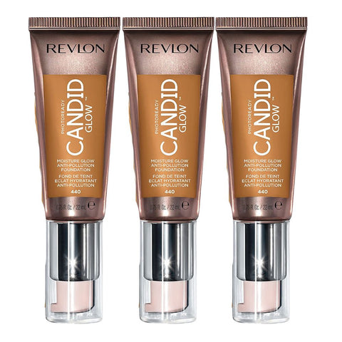 3 x Revlon Photoready Candid Moisture Glow Foundation - 440 Caramel