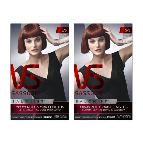 2 x Vidal Sassoon Salonist Permanent Hair Colour - 5/5 Medium Reddish Brown