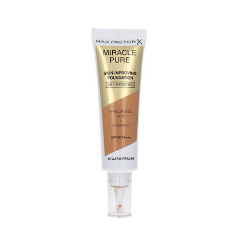 3 x Max Factor Miracle Pure Skin Improving Foundation SPF30 30ml - 89 Warm Praline