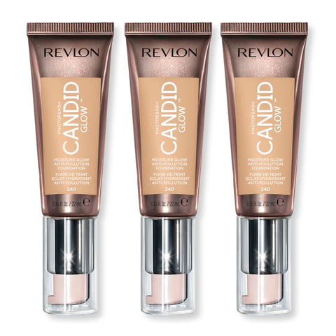 3 x Revlon Photoready Candid Moisture Glow Foundation - 240 Natural Beige