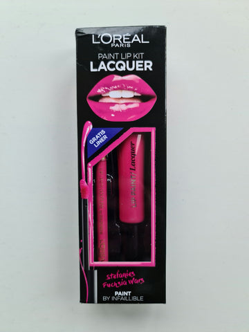 L'Oreal Paris Lacquer Lip Paint Kit - Fuchsia Wars