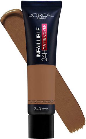 New L'Oreal Infallible 24H Matte Cover Foundation 30ml - 340 Copper