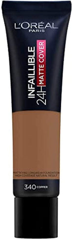 New L'Oreal Infallible 24H Matte Cover Foundation 30ml - 340 Copper