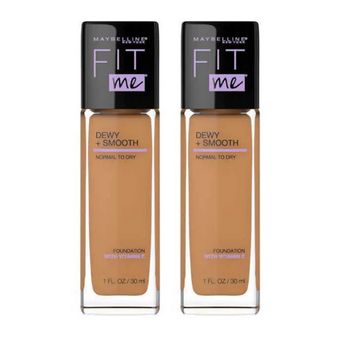 2 x Maybelline Fit Me Dewy + Smooth Foundation 30ml - 330 Toffee