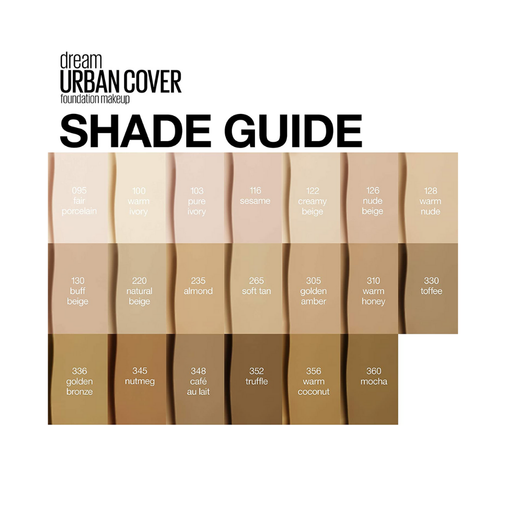 Maybelline Dream Urban Cover Full 30ml Coverage Parlour Foundation Beauty - 130 Jaks Buff –