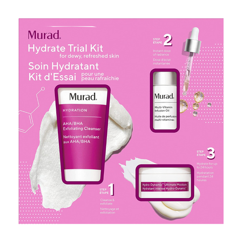 3 x Murad Hydrate Trial Kit for Dewy, Refreshed Skin