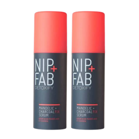 2 x NIP + FAB Detoxify Mandelic and Charcoal Fix Serum 50ml