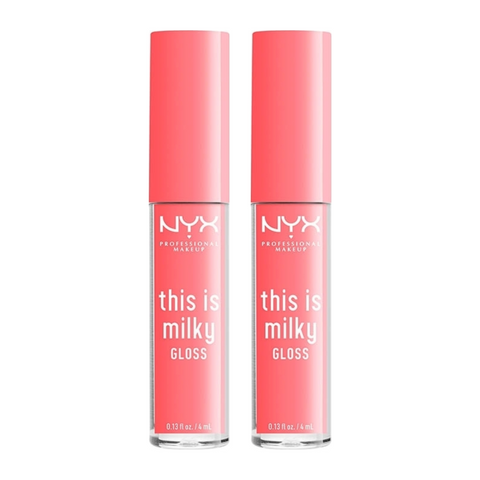 2 x NYX This Is Milky Lip Gloss 4ml - Moo-dy Peach