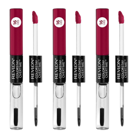 3 x Revlon Colorstay Overtime Dual Ended Lipcolor - 010 Non Stop Cherry